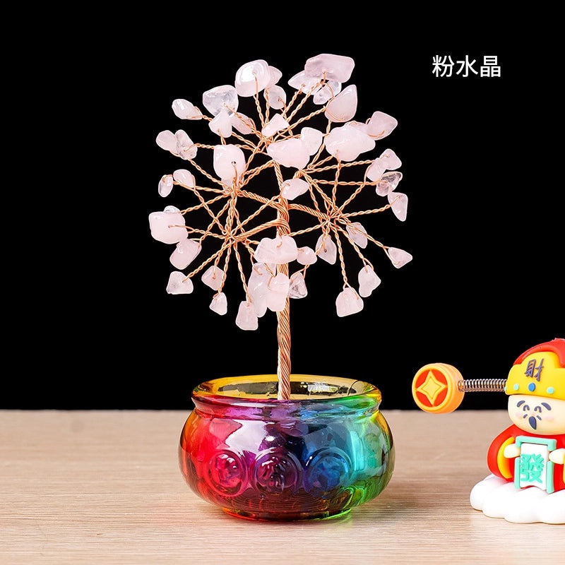 Elegant Alloy Money Tree with Crystal Ornaments Artificial Home Decor|Home Decor & Accessories