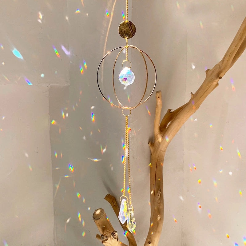 Geometric Moon Crystal Pendant Minimalist Wall Decor|Home Decor