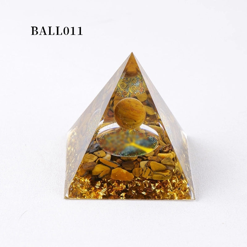 Minimalist Natural Crystal Pyramid Ornament Small Conical Decorative Crystal Piece|Home Decor Accessories