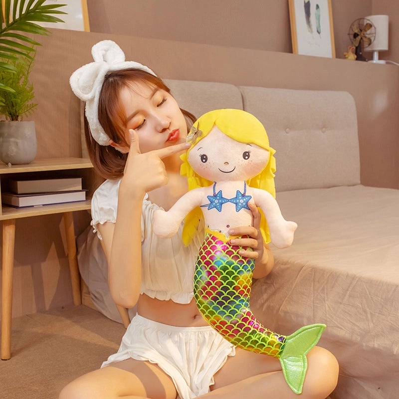 Adorable Mermaid Princess Plush Doll Sleeping Pillow for Kids Gift | Kids Bedding & Decor
