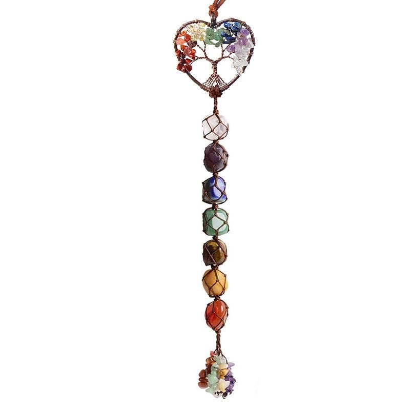 Heart-Shaped Tree Pendant with Natural Stone, Metal Finish - 1 Piece | Jewelry & Accessories