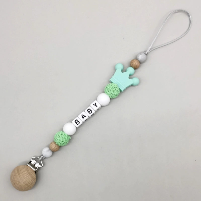 Adorable Baby Letter Crown Hair Clip with Plastic, Wood, and Silica Gel Materials | Baby Accessories