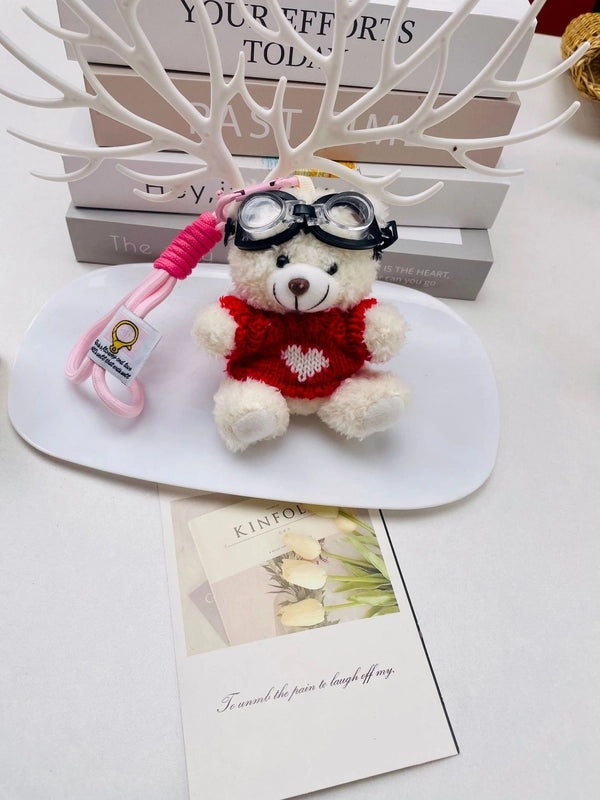 Pilot Blush Bear Plush Keychain Pendant for Backpack and Car | Accessories & Keychains