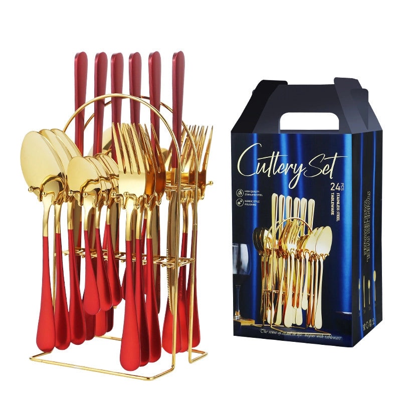 Stylish Solid Color Stainless Steel Cutlery Set 1 Piece | Kitchen & Dining Tableware