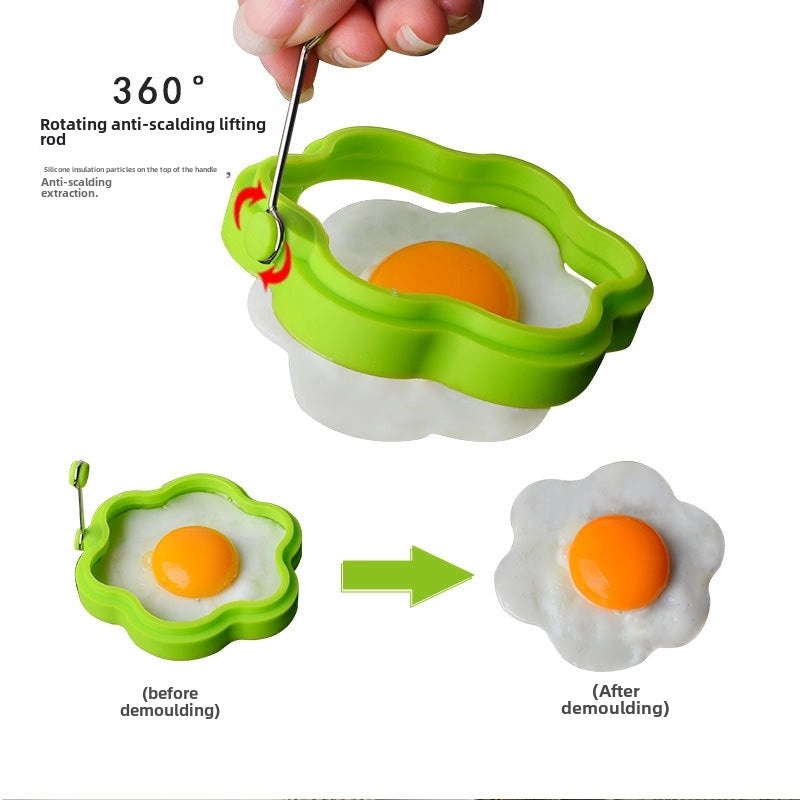 Five-star Heart Silicone Omelette Mold Round Pancake Ring Egg Cake Baking Tool|Kitchen Tools & Utensils