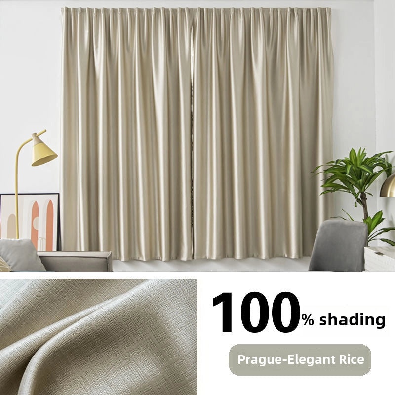 Blackout Curtain for Bedroom 100% Full Shading Self-adhesive Non-perforated Heat Insulation Sunshade Cloth|Home Decor & Window Treatments