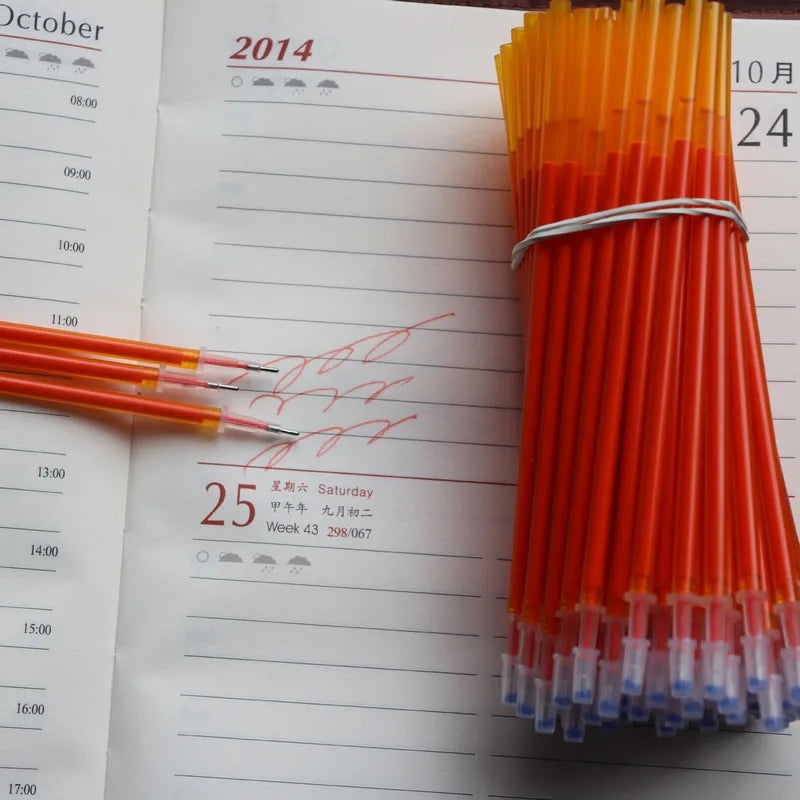200 Pieces 0.5mm Erasable Pen Refills Blue Red Green Ink Easy Erase Neutral Gel Ink | Stationery Supplies
