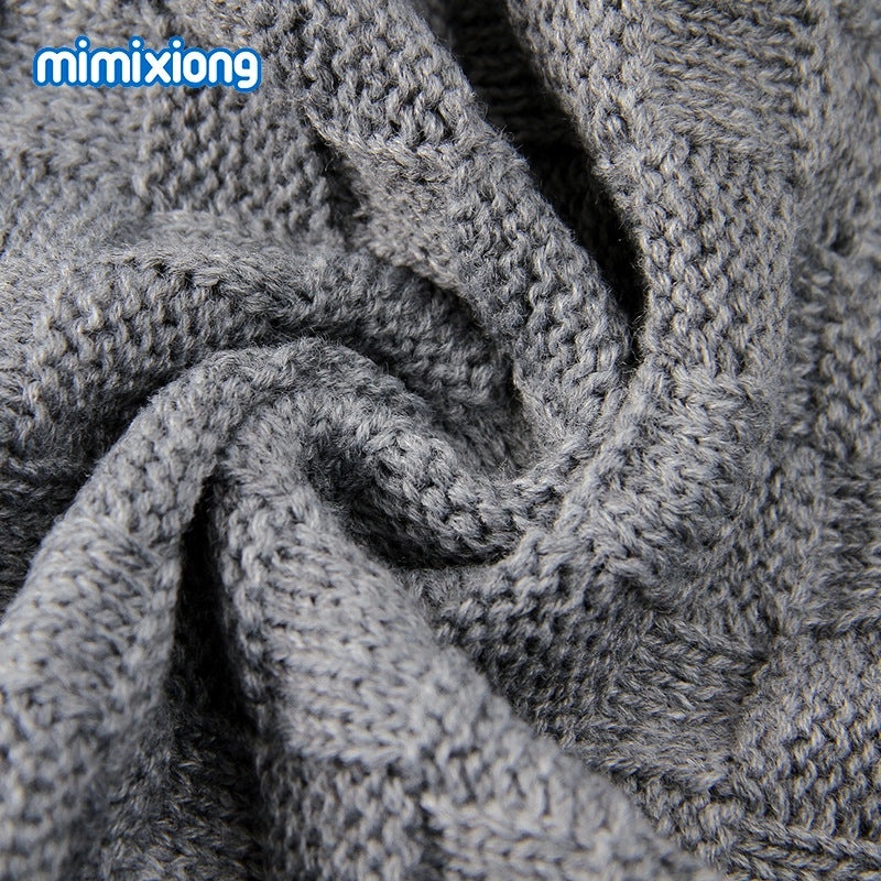 Unisex Baby Solid Color Knitted Blanket Windproof Cover Soft Warm Wrap|Baby Accessories