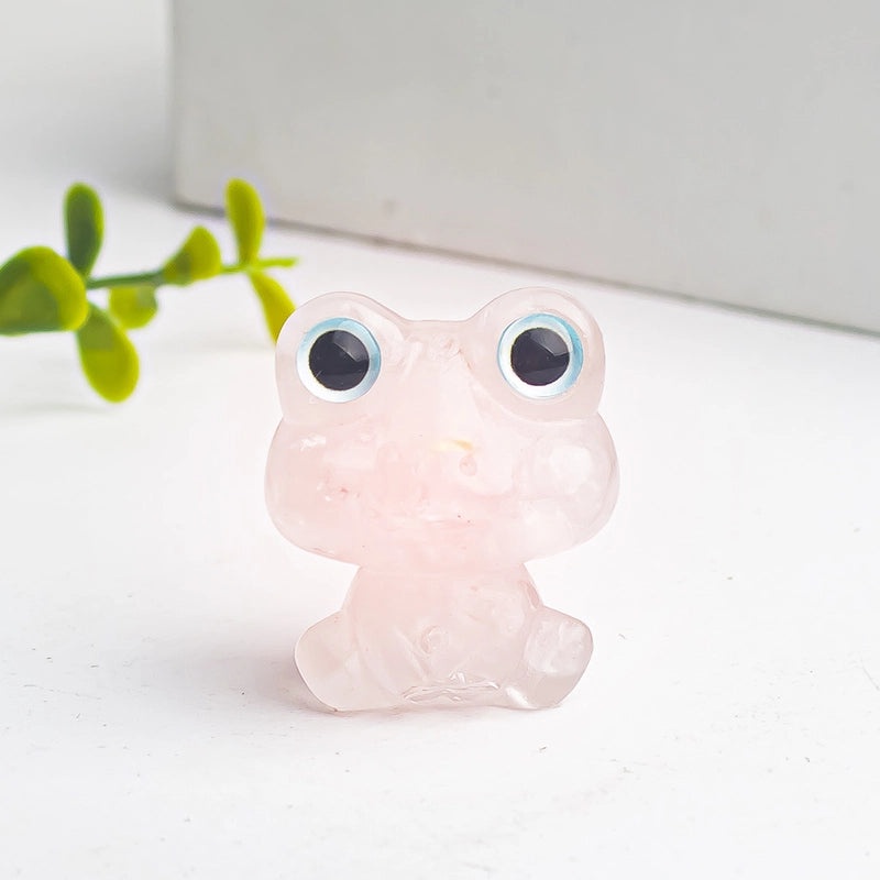 Minimalist Frog Natural Stone Crystal Ornament|Home Decor & Accessories