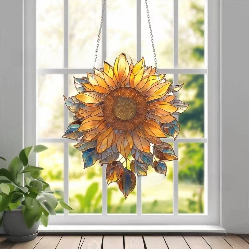 Sunflower Acrylic Window Hanging Light | Home Decor Lighting