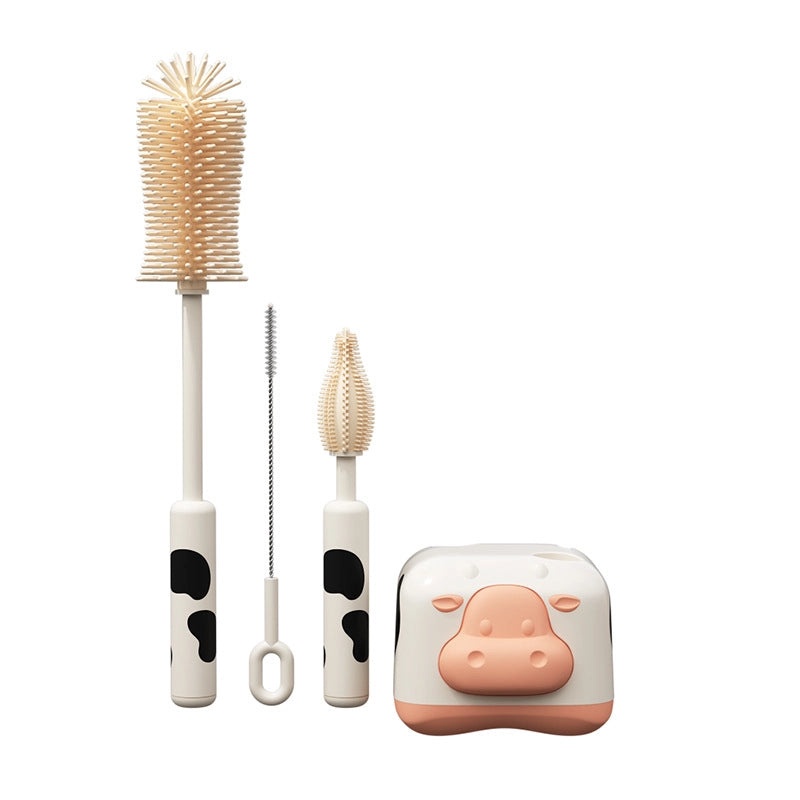 Portable Silicone Baby Bottle Brush Set with Drain Rack | Baby & Child Care Accessories