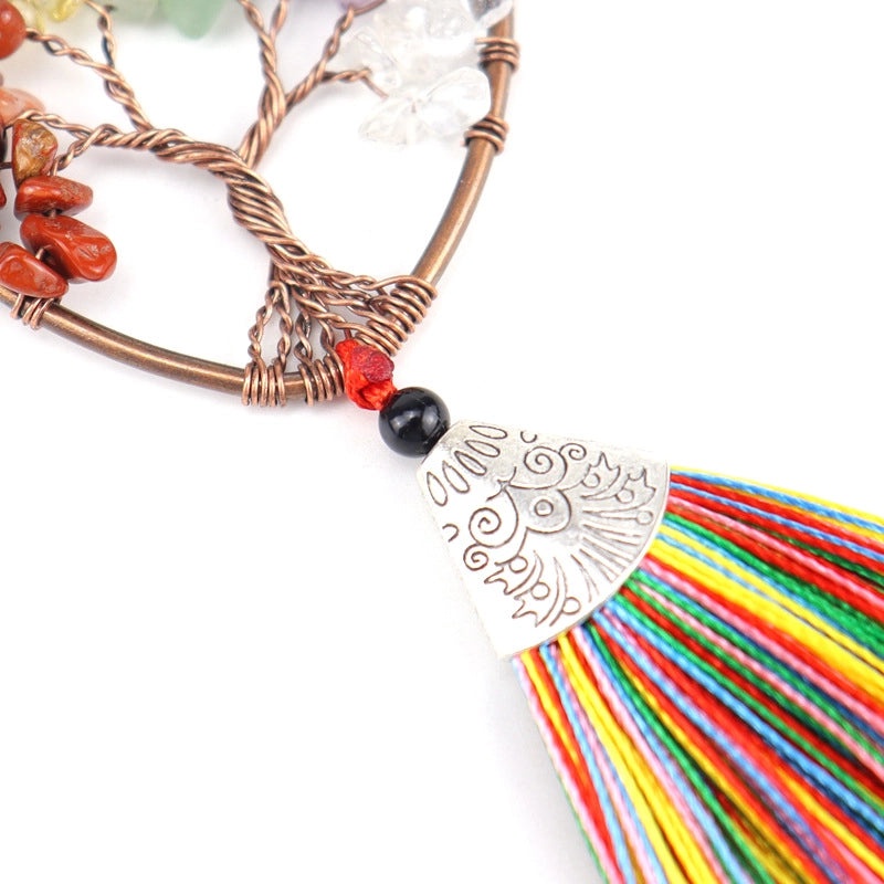 Ethnic Tree of Life Heart Agate Pendant Necklace | Jewelry & Accessories