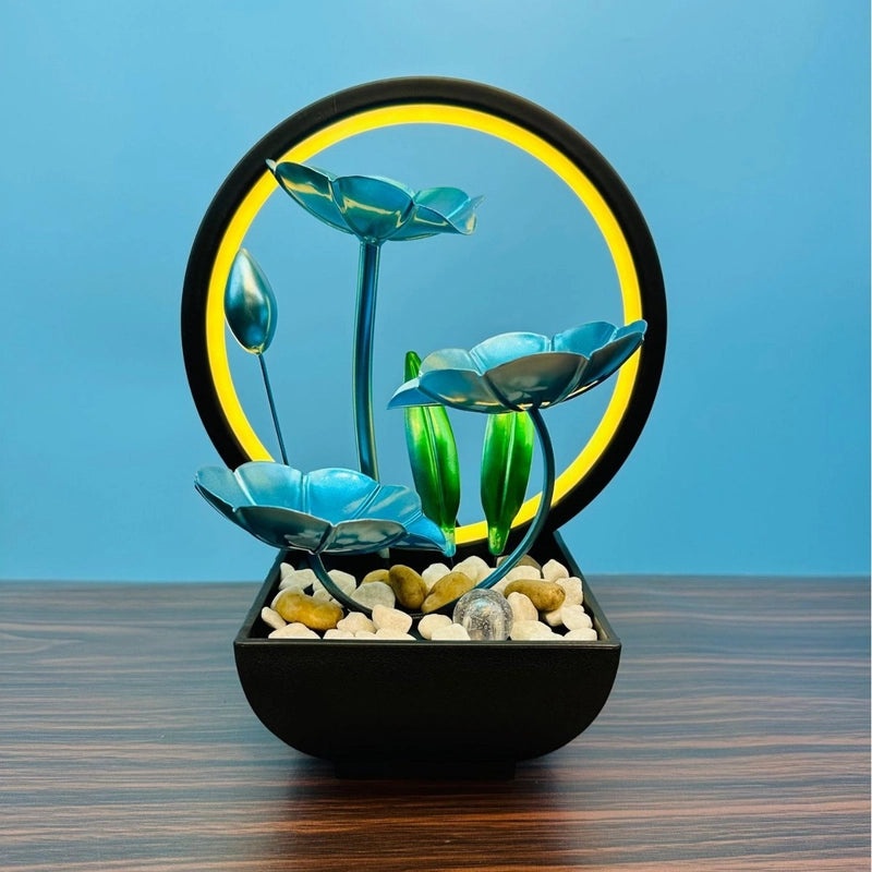 Golden Blue Dragonfly & Butterfly Water Circulation Desktop Iron Crafts|Home Decor Accessories