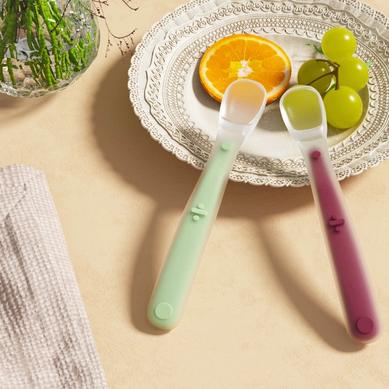 Silicone Baby Feeding Spoon Soft Infant Supplement Food Spoon Water Spoon Toddler Tableware Training Utensil|Baby Feeding Accessories