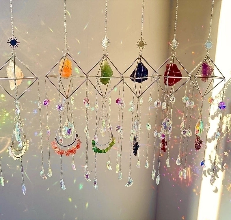 Minimalist Color Block Metal Sun Catcher and Wind Chime Wall Decor|Home Decor & Wall Art