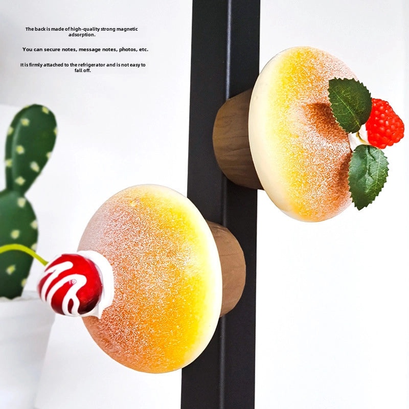 Slow Rebound PU Mushroom & Fruit Cake Fridge Magnet Simulation Decoration|Home Decor & Refrigerator Accessories