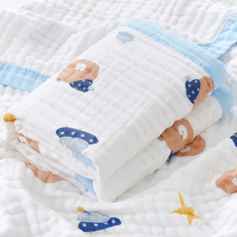 Soft Baby Bath Towel | Newborn Six-layer Gauze Cotton Absorbent Bath Quilt | Baby Care Essentials|婴儿用品