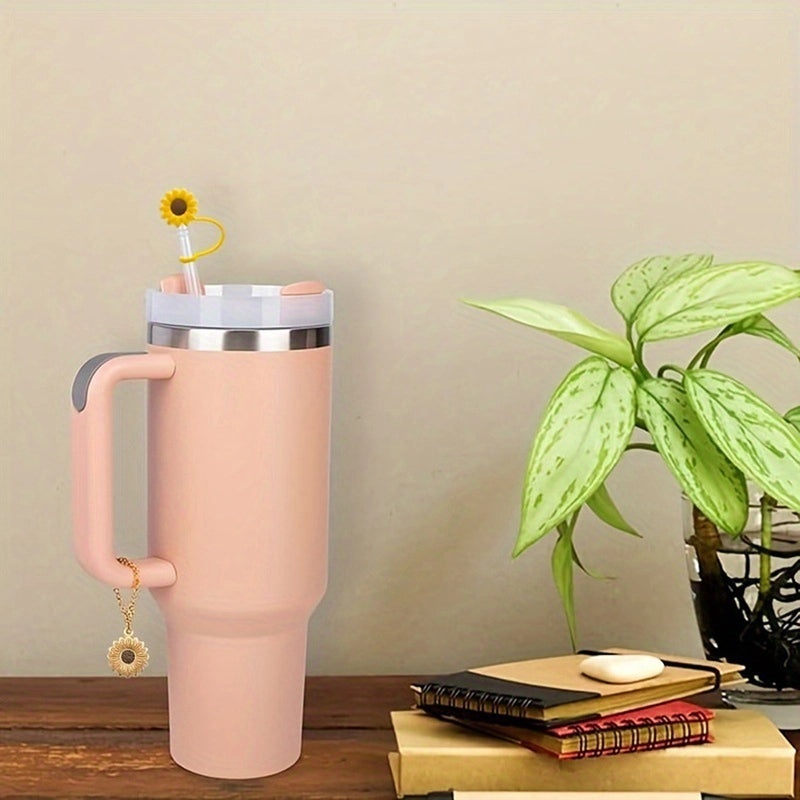 Adorable Sunflower Silicone Straw Topper Set | Drink Accessories