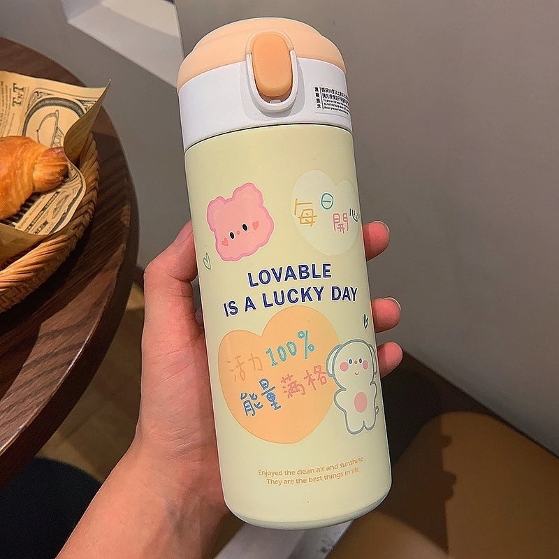 Adorable Cartoon Stainless Steel Vacuum Flask 1 Pc | Drinkware & Thermos Cups