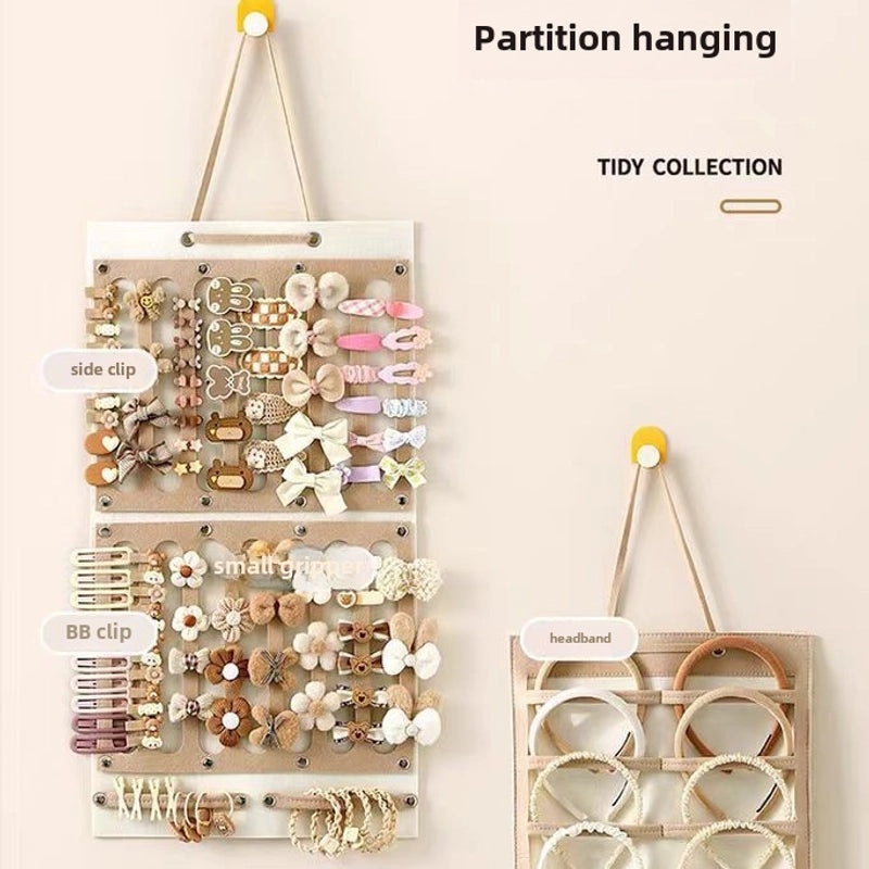 Children's Hair Accessories Organizer Wall Hanging Bag for Hairbands and Hairpins | Kids Jewelry Storage