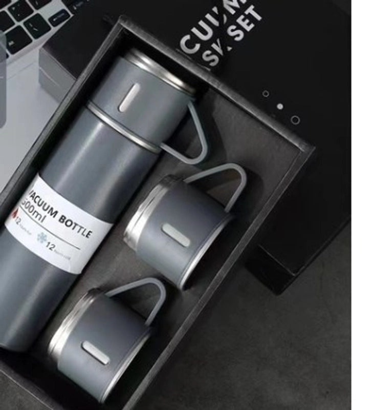 Stainless Steel Water Bottles Set, Solid Color, Casual Design | Drinkware & Hydration Accessories