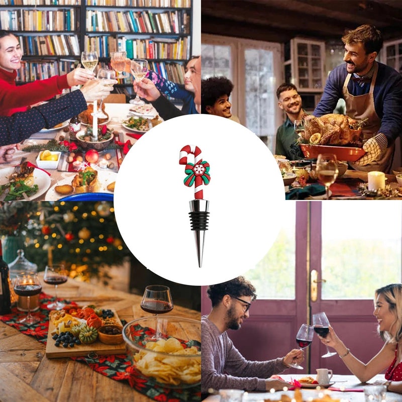 Christmas Holiday Wine Stopper with Santa Claus, Christmas Tree, and Elk Design PVC Alloy | Kitchen & Dining