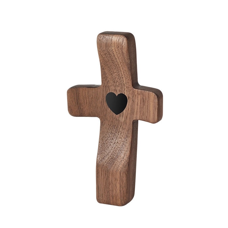 American Style Wooden Cross and Heart Ornaments, Cute Artificial Decorations for Home | Home Decor & Ornaments