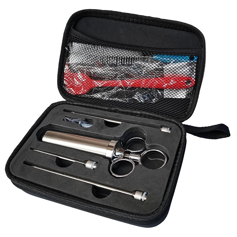 304 Stainless Steel BBQ Turkey Injector Needle Seasoning Syringe Tool Set 450g|Kitchen BBQ Tools