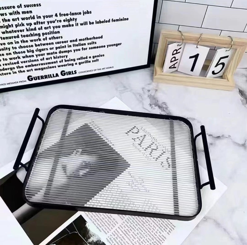 Elegant Vintage Style Acrylic Tableware Piece with Classic Stripes|Home Dining & Kitchen