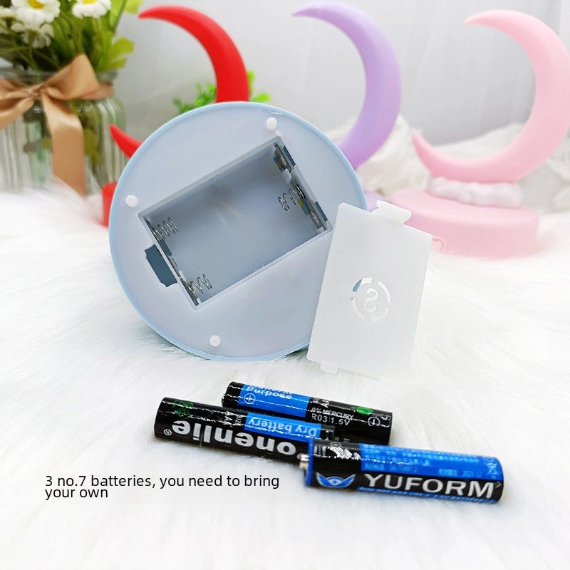 Romantic Crescent Moon Night Light Bedside Desk Lamp Handmade DIY Luminous Decorative Ornament|Home Decor & Lighting