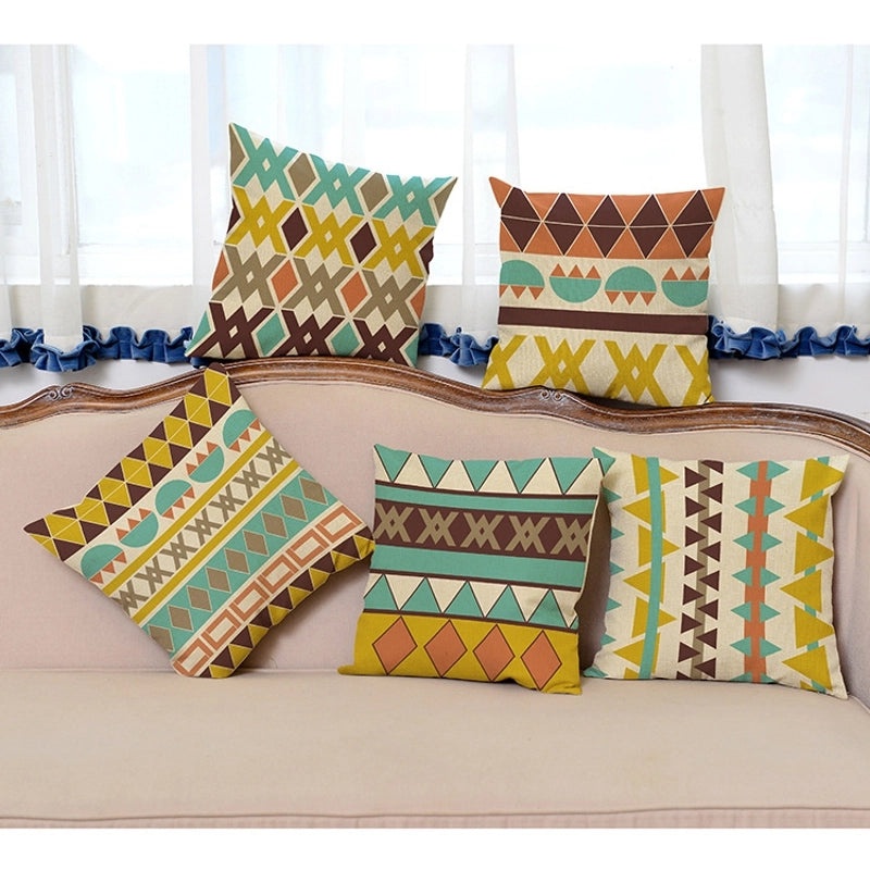 Bohemian Geometric Printed Polyester Pillow Covers for Couch and Sofa Decor|Home Decor & Pillows