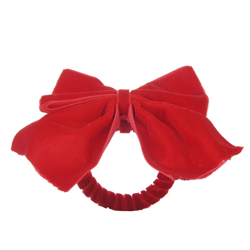 Christmas Red Bowknot Napkin Ring Flannel Holiday Tissue Holder Festive Table Decor|Tableware & Dining Accessories