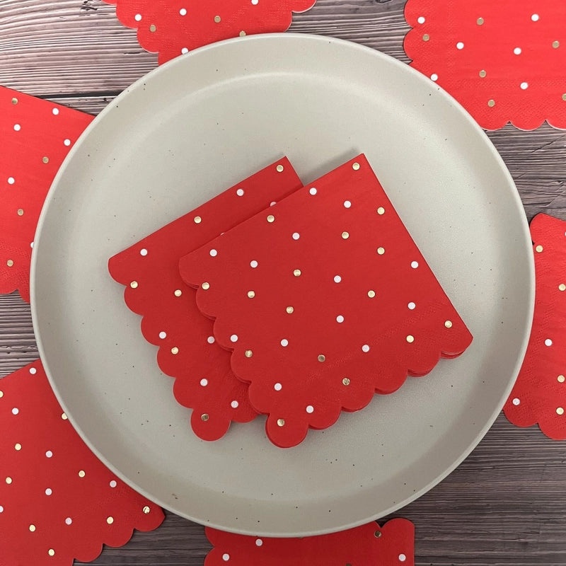 Christmas Modern Classic Polka Dot Wood Pulp Tableware Set | Kitchen & Dining