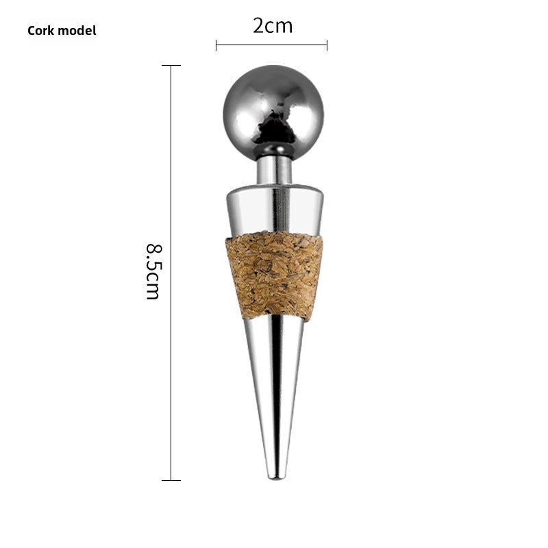 红酒瓶塞金属圆头锌铝合金红酒保鲜塞硅胶塑料红酒瓶盖|厨房用品储存密封用品