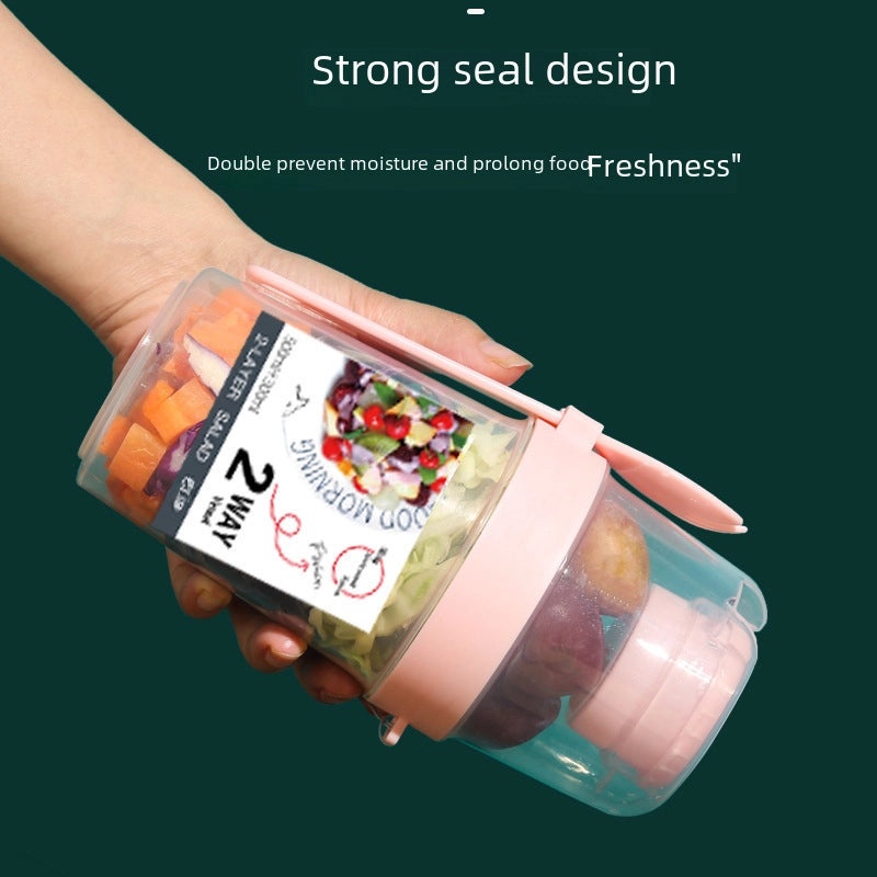 Portable Double-layer Salad Cup with Leak-proof Lid for Fruits and Breakfast | Kitchen & Dining