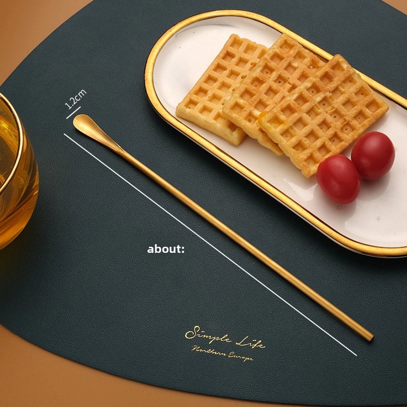 Japanese-style 304 Stainless Steel Long Handle Dessert Spoon Coffee Stirring Spoon Small Fruit Fork Ice Cream Spoon | Kitchen & Dining Utensils