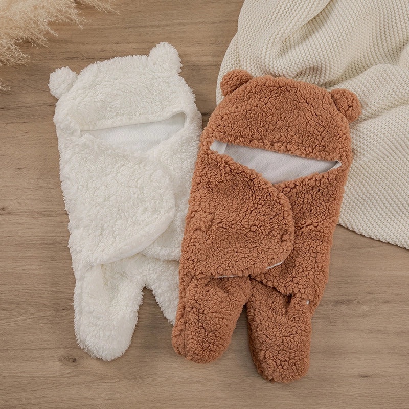 Baby Lamb Plush Sleeping Bag for Newborns Thickened Autumn Winter Swaddle Cover Anti-Scare Soft Infant Sleep Sack|Baby Sleepwear & Swaddles