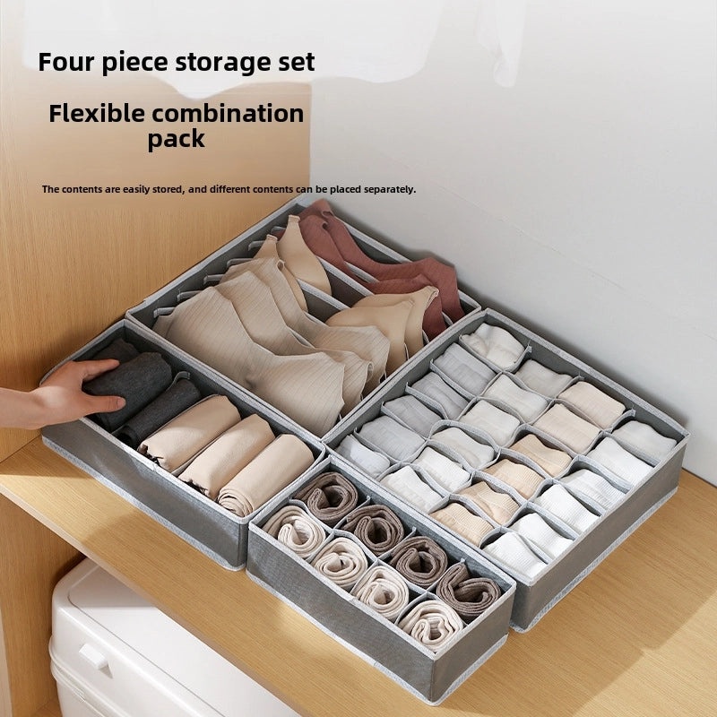 CH Underwear Storage Organizer Set 4pcs Thick Fabric Drawer Boxes for Socks Bra Household Use|Home Storage & Organization