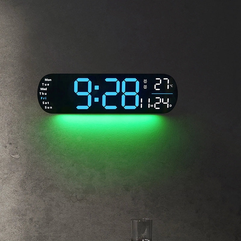 Creative Multi-Function LED Digital Wall Clock Large Screen Alarm Clock for Living Room Timing 5502|Home Decor Clocks