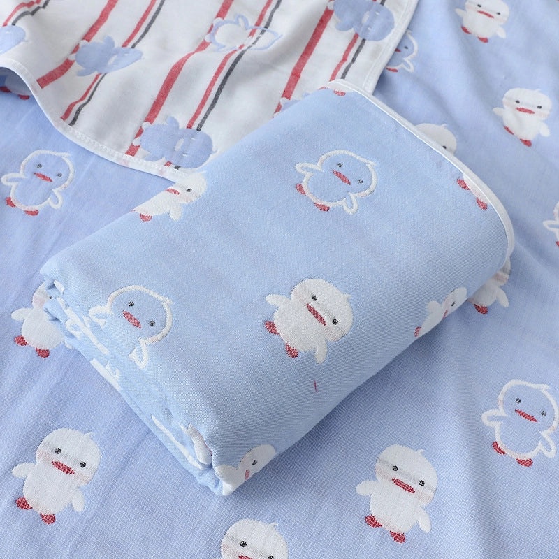 Soft Cotton Gauze Baby Bath Towel 110x110cm Wrap Jacquard Quilt Spring Summer|Baby Bath Towels & Quilts