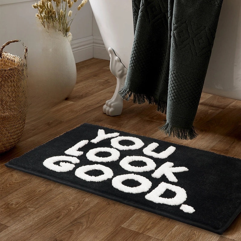 English Letters Jacquard Absorbent Non-slip Floor Mat for Bathroom and Home Entryway|Home & Living - Floor Mats & Rugs