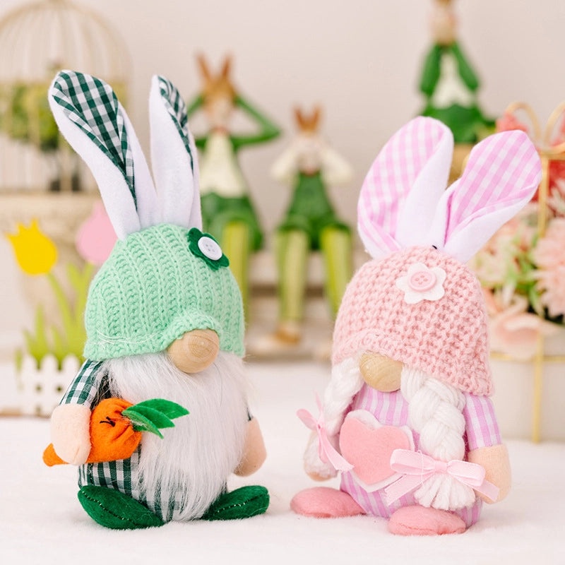 Easter Bunny Figurine Spring Decoration Cute Faceless Rabbit Standing Doll|Seasonal Home Decor