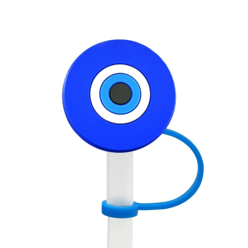 Stylish Devil's Eye Silica Gel Straw Cap - 1 Piece|Drinkware Accessories