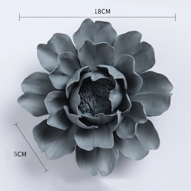 3D Ceramic Flower Wall Pendant for Living Room Bedroom TV Background | Home Decor Wall Art