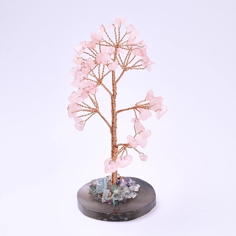 Handcrafted Minimalist Tree Pendant with Natural Gemstones and Copper Wire | Handmade Jewelry