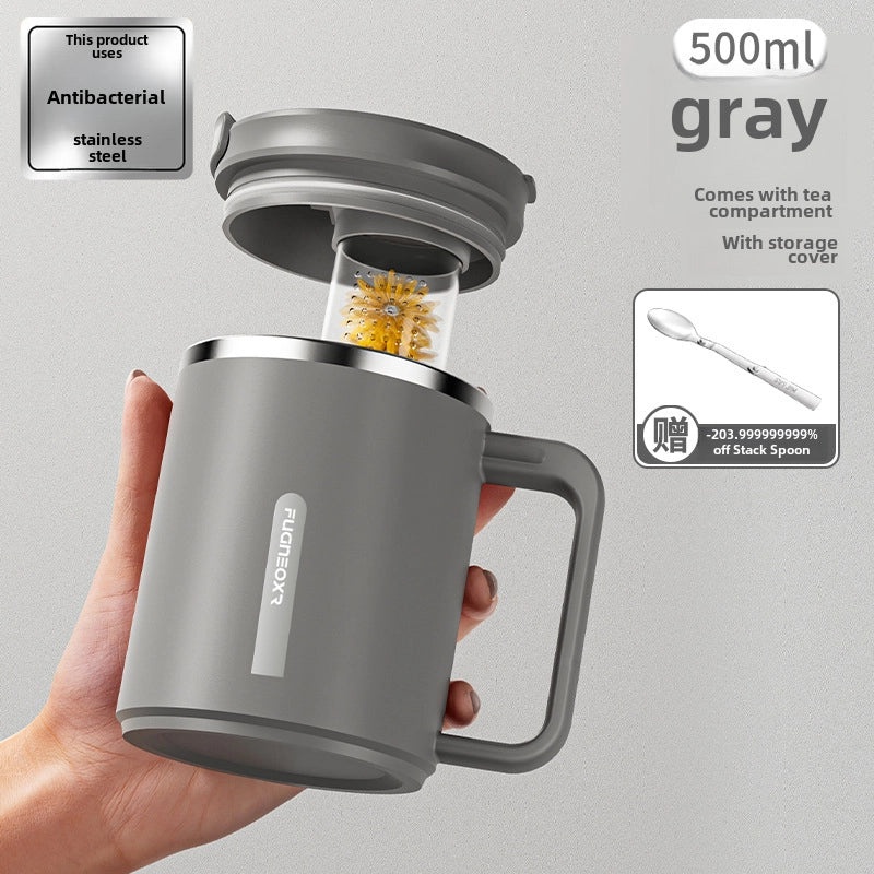 Stainless Steel Travel Mug With Lid And Spoon | Drinkware & Travel Cups