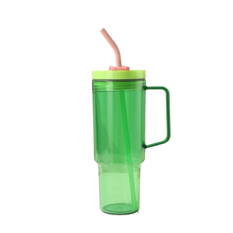 Modern Portable Travel Plastic Water Cup with Straw and Handle | Travel Accessories