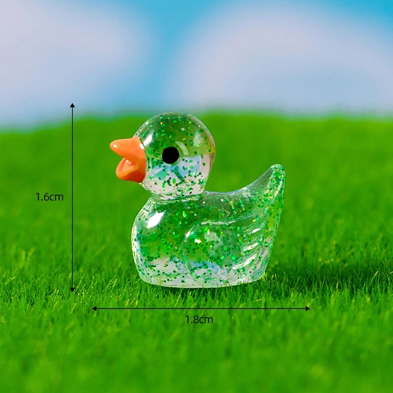 100 Pcs Cute Cartoon Duck Resin Mini Ornaments for Crafts and Home Decor|Home Decor & Craft Supplies