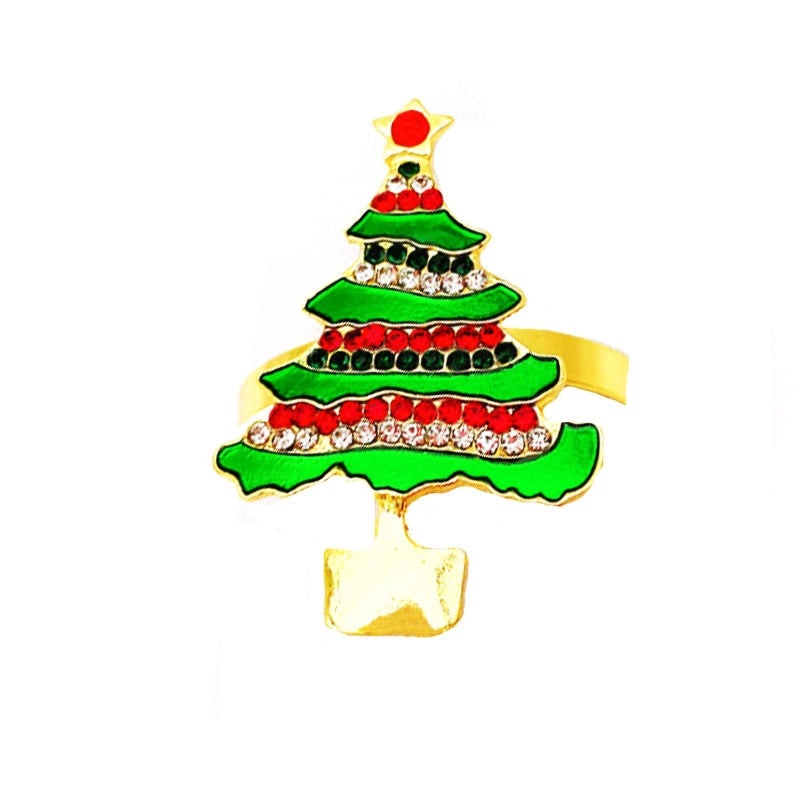 Christmas Cartoon Santa Claus Alloy Napkin Ring Casual Elegant Holiday Table Decor | Holiday Tableware