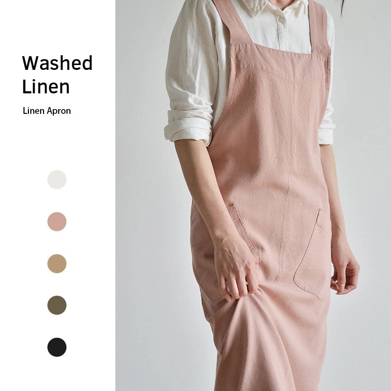 Japanese Linen Washed Apron Set for Men and Women | Home & Garden Aprons